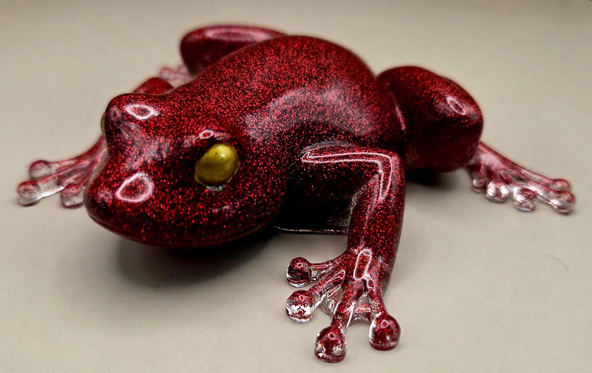 Handcrafted Epoxy Resin Frog Figurine - Gothic Home Decor
