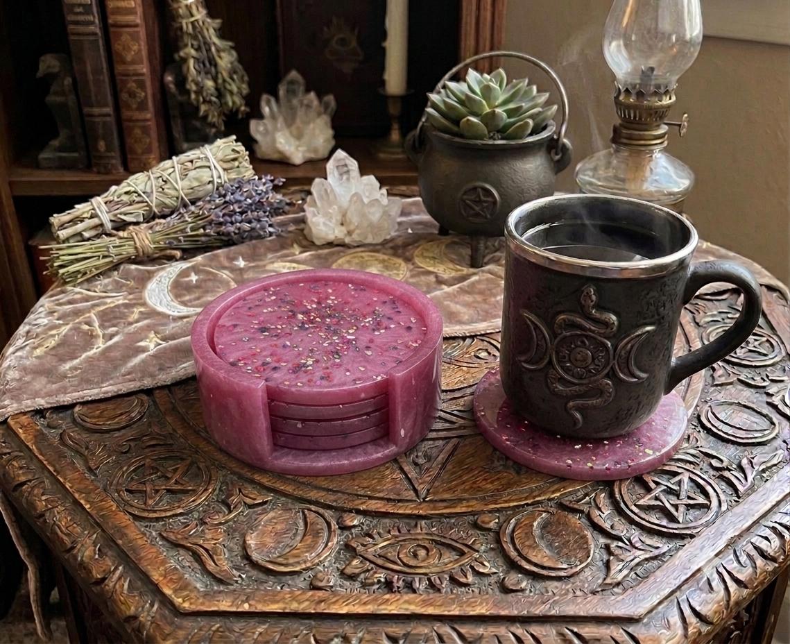 Handcrafted Epoxy Resin Coaster - Gothic Home Decor