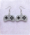 Handcrafted Epoxy Resin Sega Controller Earrings - Gothic Wearable Art