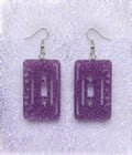 Handcrafted Epoxy Resin Cassette Tape Earrings - Gothic Wearable Art