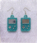 Handcrafted Epoxy Resin Game Boy Earrings - Gothic Wearable Art