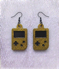 Handcrafted Epoxy Resin Game Boy Earrings - Gothic Wearable Art