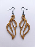 Handcrafted Epoxy Resin Abstract Curves Earrings - Gothic Wearable Art