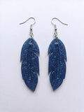 Handcrafted Epoxy Resin Feather Earrings - Gothic Wearable Art