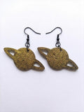 Handcrafted Epoxy Resin Jupiter Earrings - Gothic Wearable Art