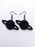 Handcrafted Epoxy Resin Jupiter Earrings - Gothic Wearable Art