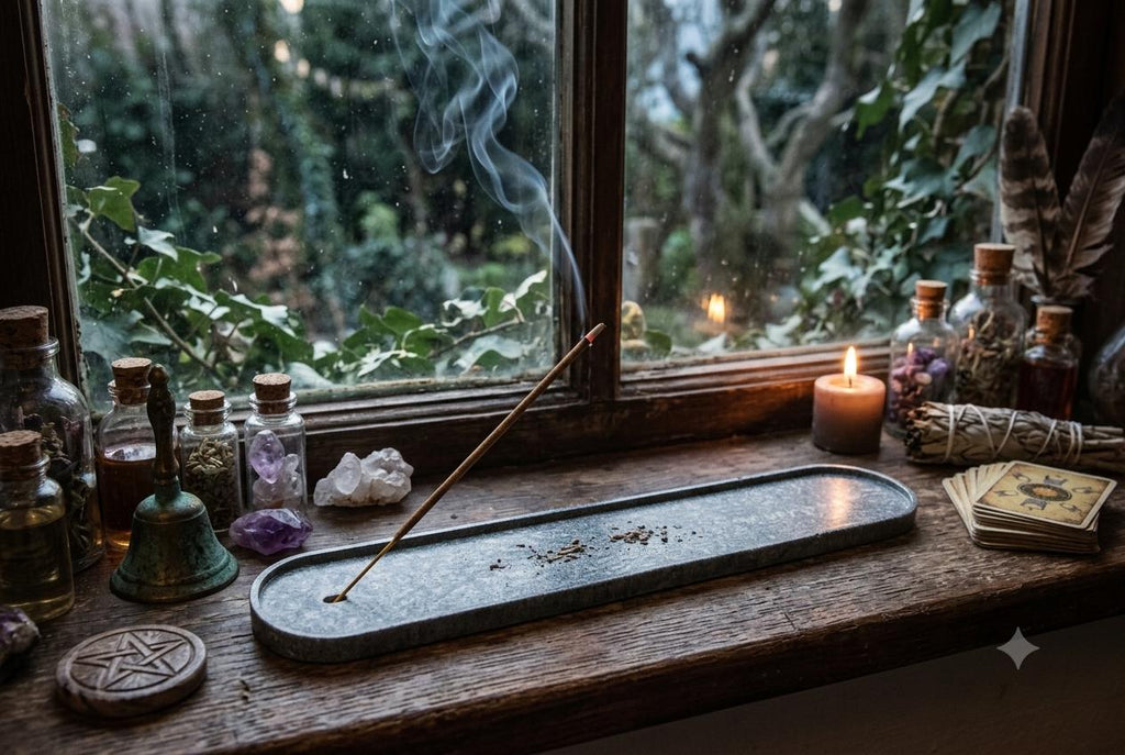 Handcrafted Epoxy Resin Incense Holder - Gothic Home Decor