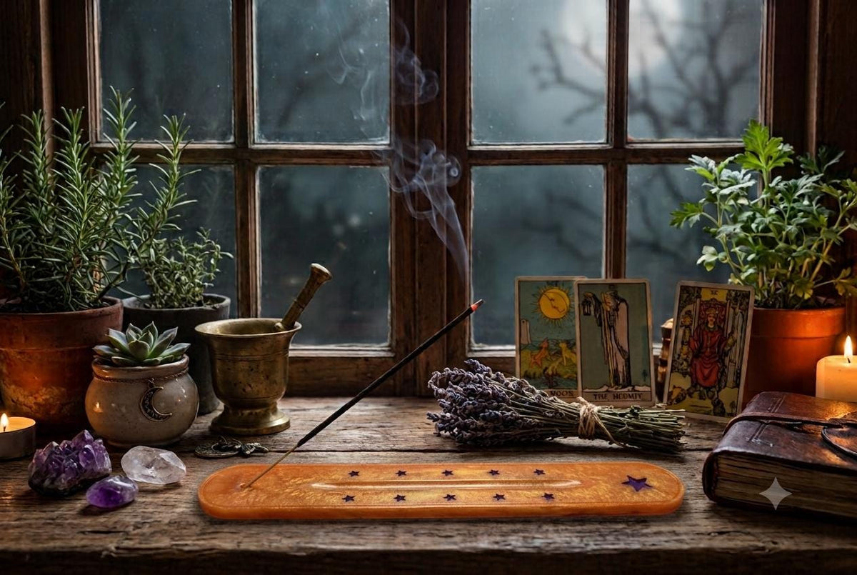 Handcrafted Epoxy Resin Incense Holder - Gothic Home Decor