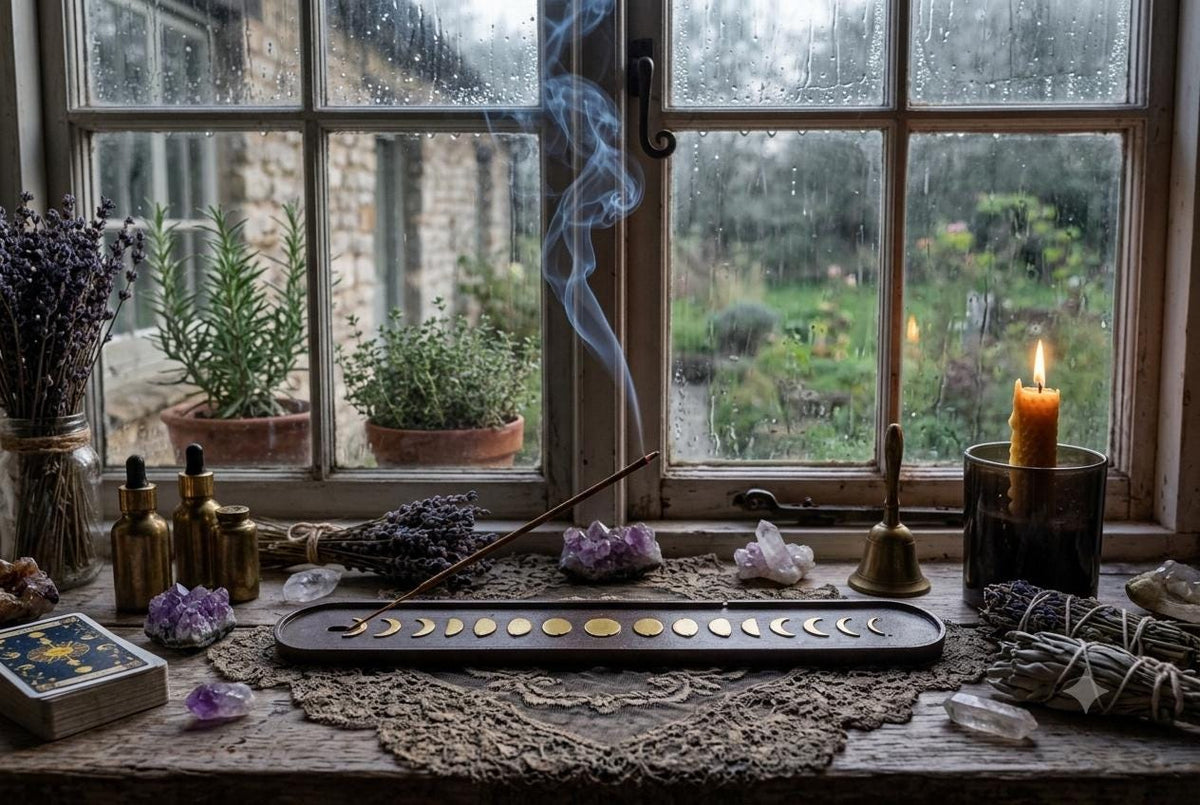 Handcrafted Epoxy Resin Incense Holder - Gothic Home Decor