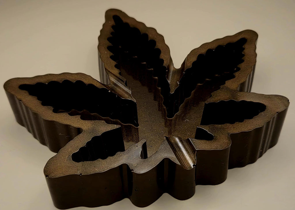 Handcrafted Epoxy Resin Leaf Ashtray - Gothic Home Decor