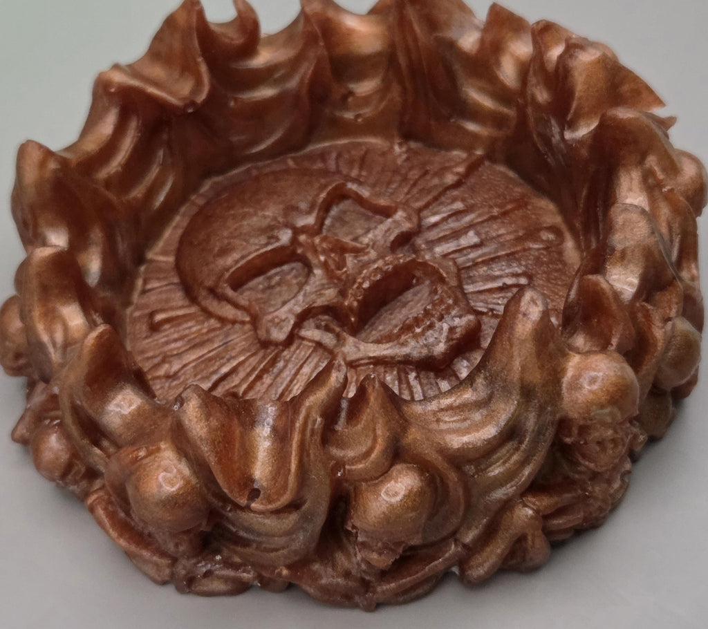 Handcrafted Epoxy Resin Skull Ashtray - Gothic Home Decor