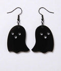 Handcrafted Epoxy Resin Ghost Earrings - Gothic Wearable Art