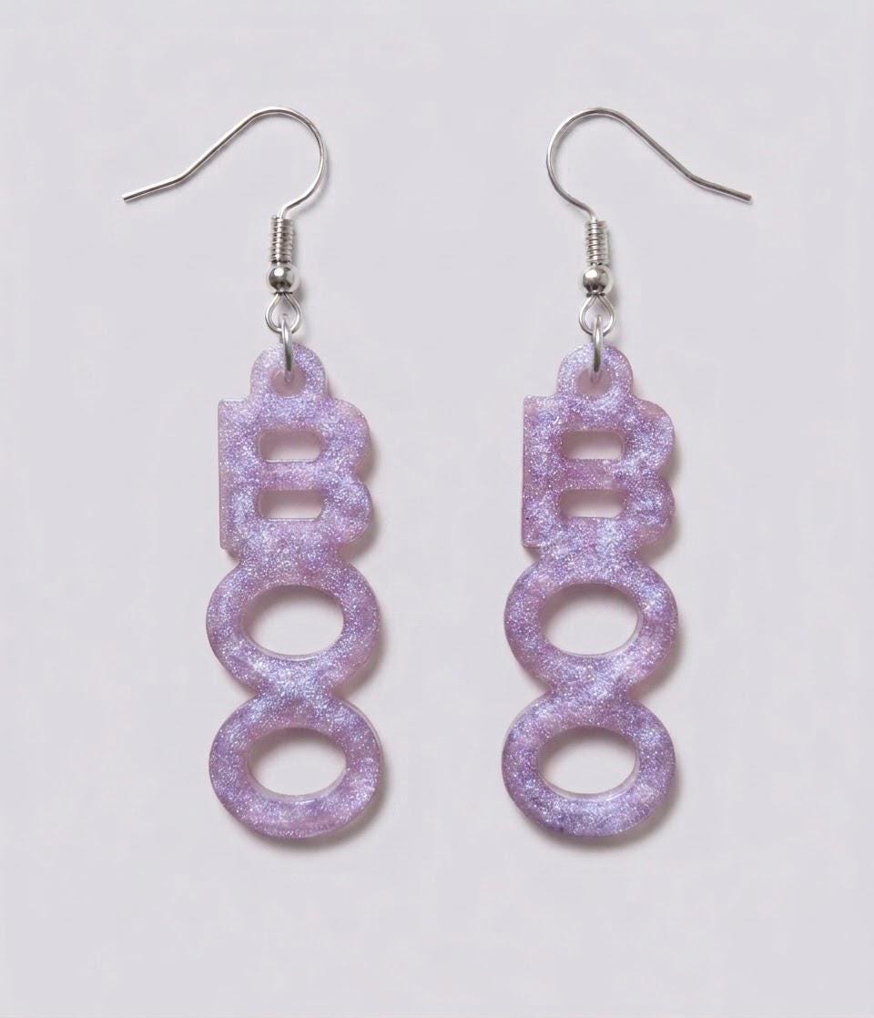 Handcrafted Epoxy Resin Boo Earrings - Gothic Wearable Art