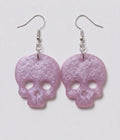 Handcrafted Epoxy Resin Skull Earrings - Gothic Wearable Art