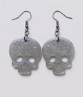 Handcrafted Epoxy Resin Skull Earrings - Gothic Wearable Art