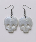 Handcrafted Epoxy Resin Skull Earrings - Gothic Wearable Art