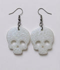 Handcrafted Epoxy Resin Skull Earrings - Gothic Wearable Art