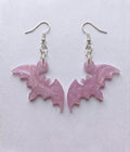 Handcrafted Epoxy Resin Bat Earrings - Gothic Wearable Art