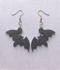 Handcrafted Epoxy Resin Bat Earrings - Gothic Wearable Art