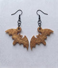 Handcrafted Epoxy Resin Bat Earrings - Gothic Wearable Art