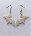 Handcrafted Epoxy Resin Bat Earrings - Gothic Wearable Art