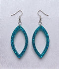 Handcrafted Epoxy Resin Marquis Geometric Earrings - Gothic Wearable Art