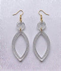 Handcrafted Epoxy Resin Marquis Geometric Earrings - Gothic Wearable Art