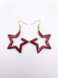 Handcrafted Epoxy Resin Star Earrings - Gothic Wearable Art