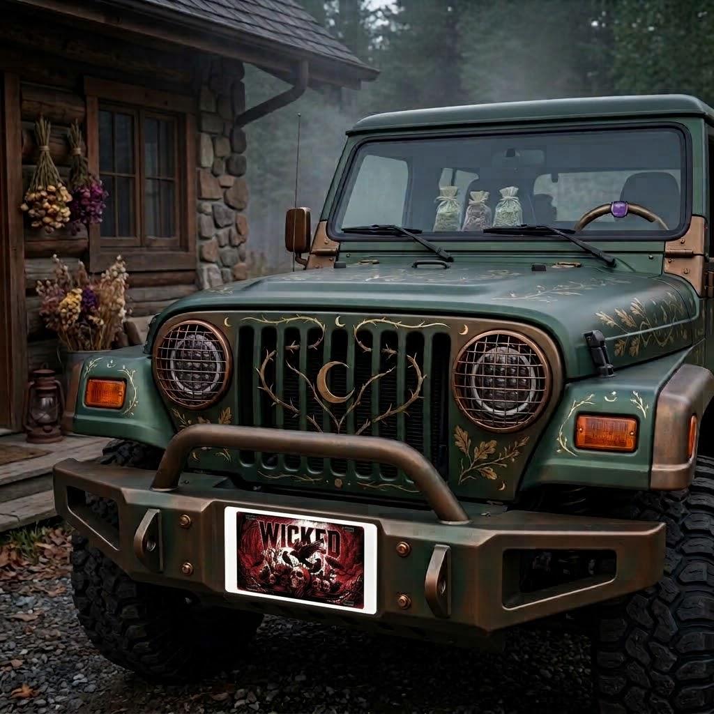 Wicked Sublimation Printed Vehicle Plate For Your Ride or Wall Decor - Gothic Automotive Art