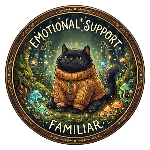 Emotional Support Familiar Sublimation Printed Vehicle Plate For Your Ride or Wall Decor - Gothic Automotive Art