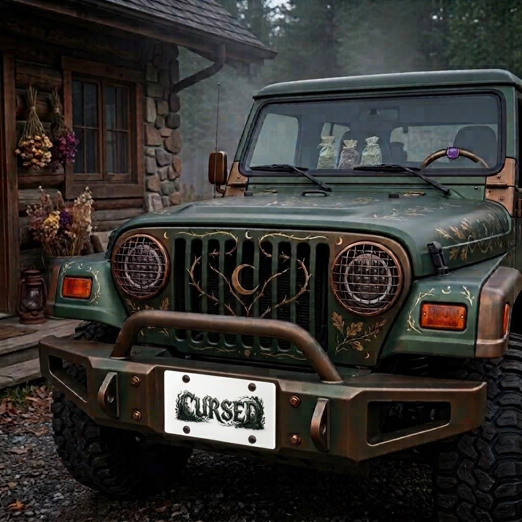 Cursed Sublimation Printed Vehicle Plate For Your Ride or Wall Decor - Gothic Automotive Art