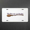 Broomstick Sublimation Printed Vehicle Plate For Your Ride or Wall Decor - Gothic Automotive Art