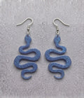 Handcrafted Epoxy Resin Snake Earrings - Gothic Wearable Art