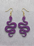 Handcrafted Epoxy Resin Snake Earrings - Gothic Wearable Art