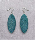 Handcrafted Epoxy Resin Oval Earrings - Gothic Wearable Art