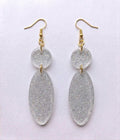 Handcrafted Epoxy Resin Oval Earrings - Gothic Wearable Art