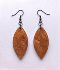 Handcrafted Epoxy Resin Marquis Earrings - Gothic Wearable Art