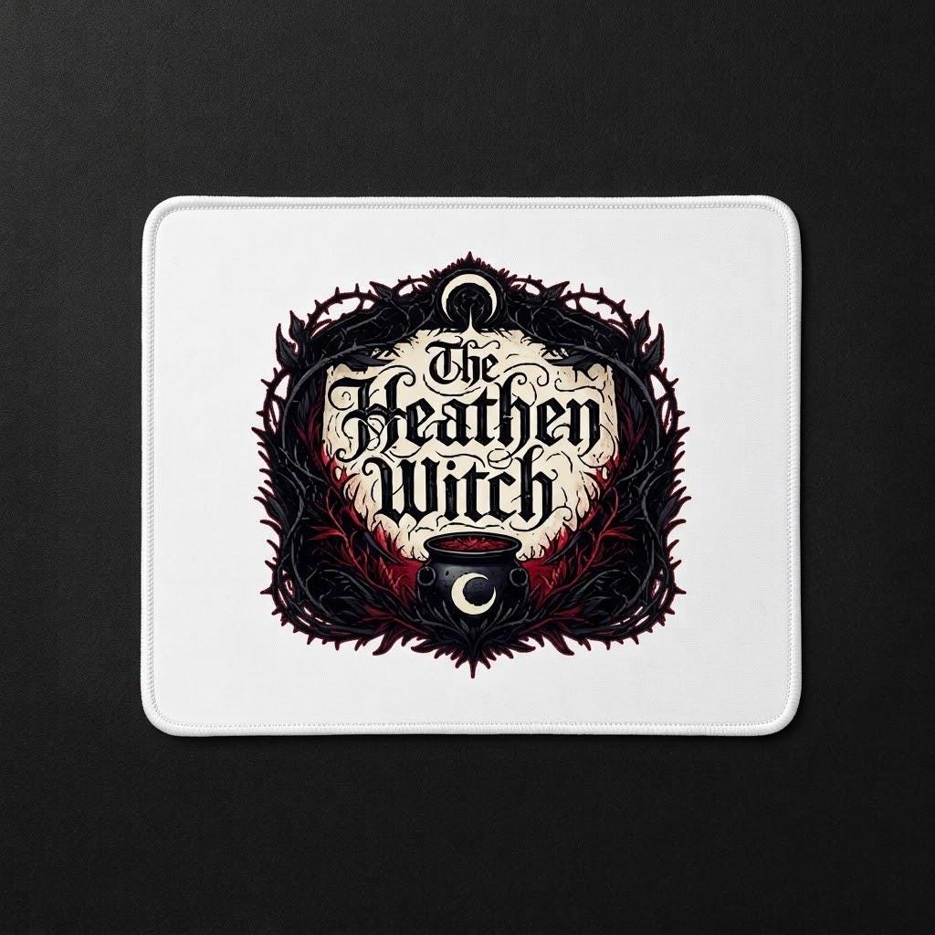 The Heathen Witch Sublimation Printed Standard Mouse Pad - Gothic Workspace Art