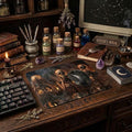 See, Hear, And Speak No Evil Sublimation Printed Standard Mouse Pad - Gothic Workspace Art