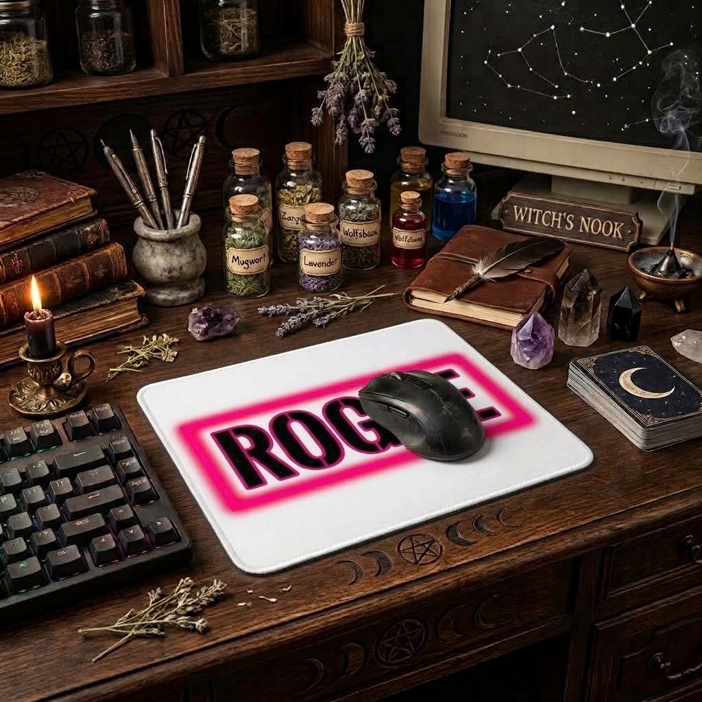 Rogue Sublimation Printed Standard Mouse Pad - Gothic Workspace Art