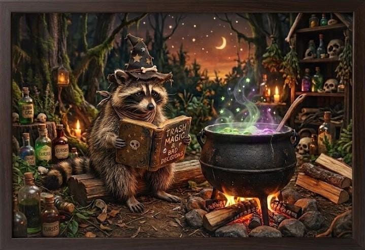 Trash Magic Sublimation Printed Standard Mouse Pad - Gothic Workspace Art