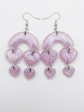 Cupid’s Arch Cascade Handcrafted Epoxy Resin Earrings - Gothic Wearable Art
