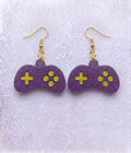 Handcrafted Epoxy Resin Sega Controller Earrings - Gothic Wearable Art