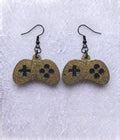 Handcrafted Epoxy Resin Sega Controller Earrings - Gothic Wearable Art
