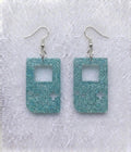 Handcrafted Epoxy Resin Game Boy Imprint Earrings - Gothic Wearable Art