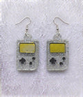 Handcrafted Epoxy Resin Game Boy Earrings - Gothic Wearable Art