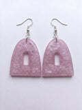 Handcrafted Epoxy Resin Geometric Arch Earrings - Gothic Wearable Art