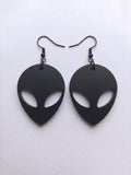 Handcrafted Epoxy Resin Alien Earrings - Gothic Wearable Art