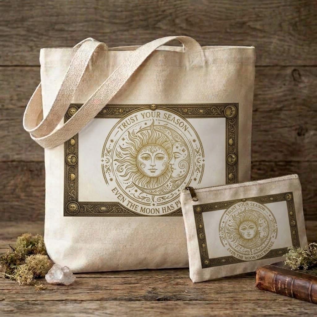 Trust Your Season Sublimation Printed Tote Bag & Matching Handbag Set - Gothic Wearable Art