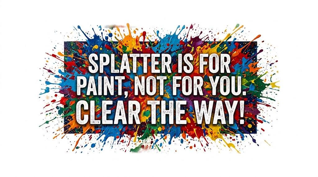 Splatter Sublimation Printed Vehicle Plate For Your Ride or Wall Decor - Gothic Automotive Art